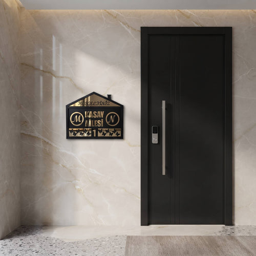 * Kişiye Özel Kelebek Tasarım Kapı İsimliği & Süsü Mdf Pleksi      25 x 20 cm - Velakon