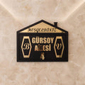 * Kişiye Özel Modern Tasarım Kapı İsimliği & Süsü Mdf Pleksi      25 x 20 cm - Velakon