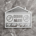 * Kişiye Özel Çiçek Tasarım Kapı İsimliği & Süsü Mdf Pleksi      25 x 20 cm - Velakon